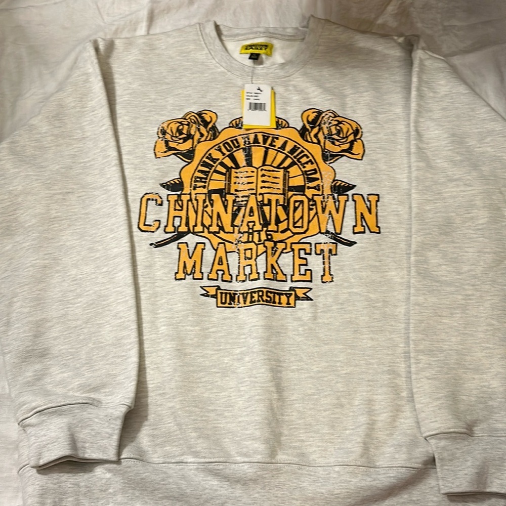Chinatown Market Grey CM University Sweatshirt, NWT, Sz L, $135from Urban Outfit